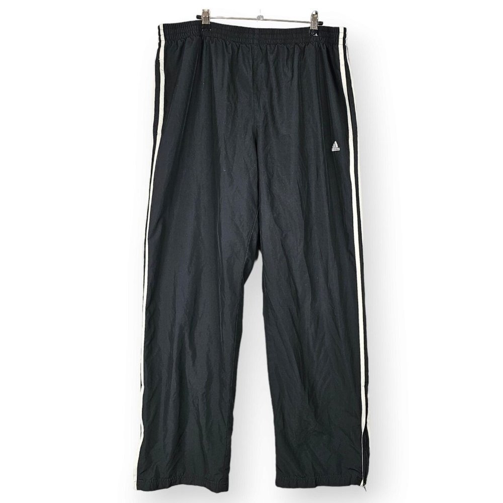 Adidas XL 3-Stripe Black Sweat Track Windbreaker Pants Zip Ankle ATS Project